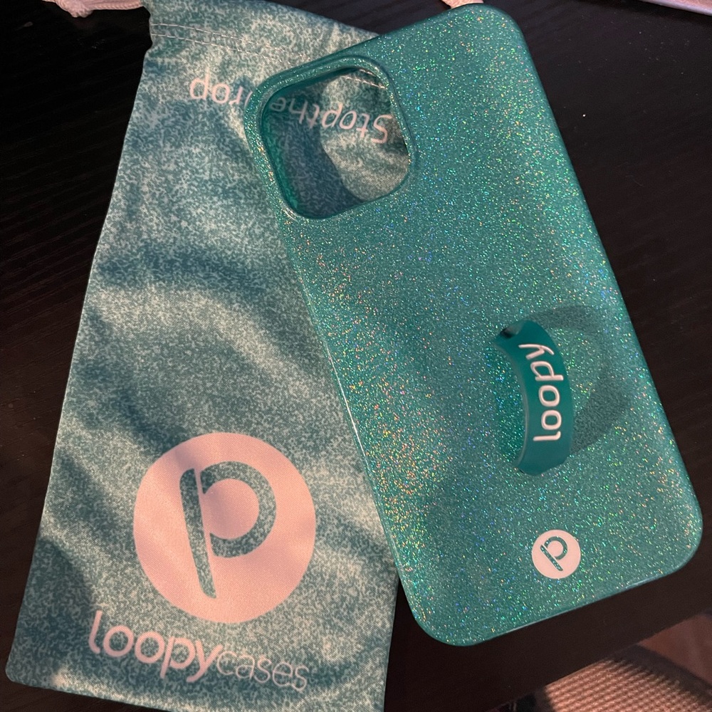 iPhone 12 Pro Max 6.7"- Loopy Case Sparkle Turquoise